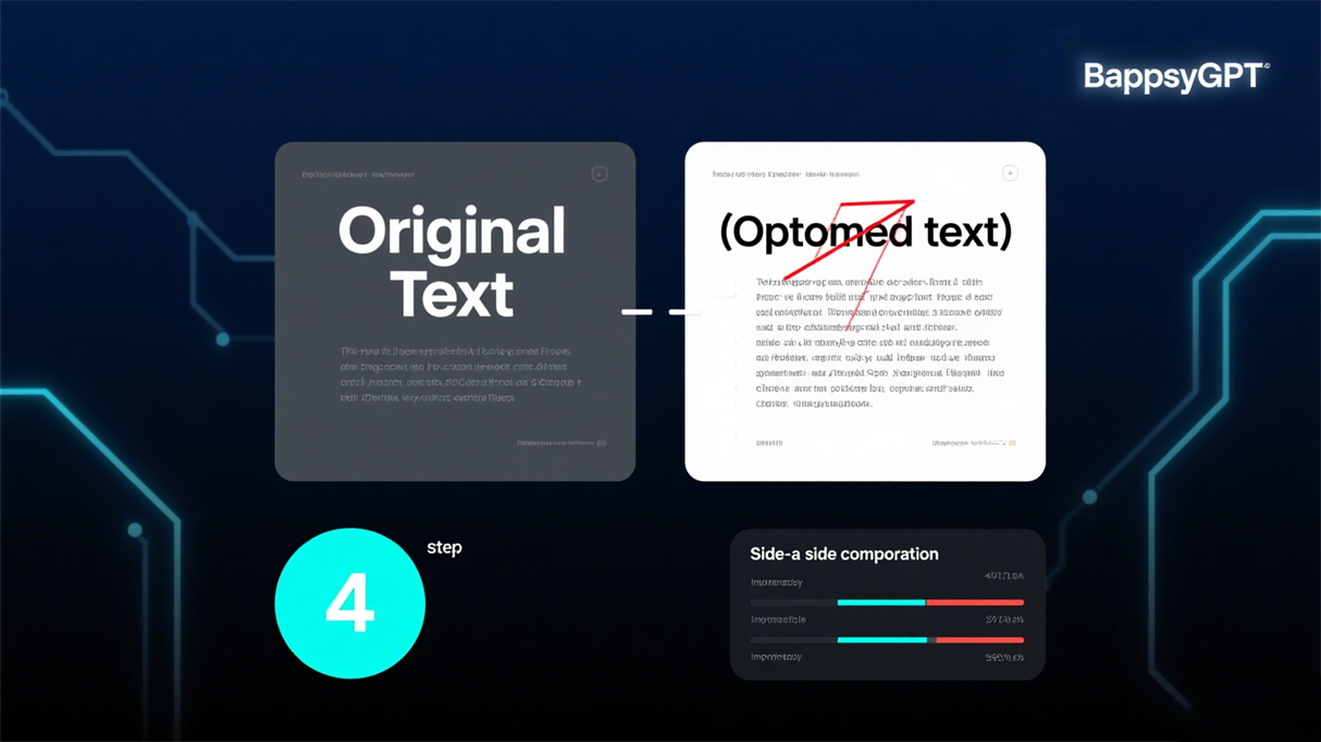 BypassGPT comparison view showing original AI text vs humanized version with changes highlighted